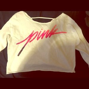 VSPINK LONG SLEEVE CROP SZ L